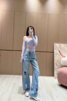 上新 Chro* Hearts 克罗心早春新款彩色十字架贴皮水洗牛仔裤 丨独家高版出品！超级百搭！四季可盘，不容错过的牛货一枚！搭配一双版型就Hin好看的出街