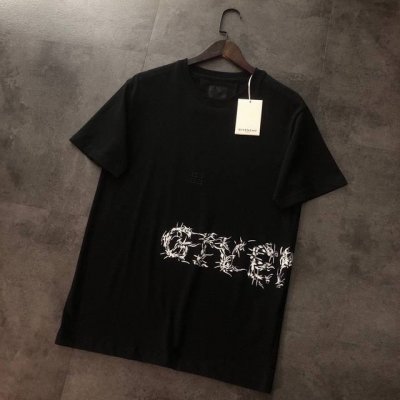 黑色剩S Givenchy纪梵希 新款刺绣印花短袖T恤 高版本高品质原版面料 网红明星同款 32支双纱面料 独特的印花设计 重工工艺 手感非常舒服 超级百搭好看