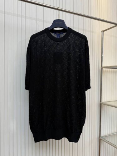 lv 路易 镂空花针提花毛织短袖 Size：Xs S M L
