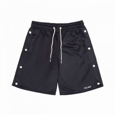 Celine 赛琳双排扣设计 简约 Logo标识刺绣 五分裤 高品质纯棉 面料 特别手感 超级质感 舒适柔软透气 休闲宽松版型 潮流男女同款 短裤 颜色 黑色