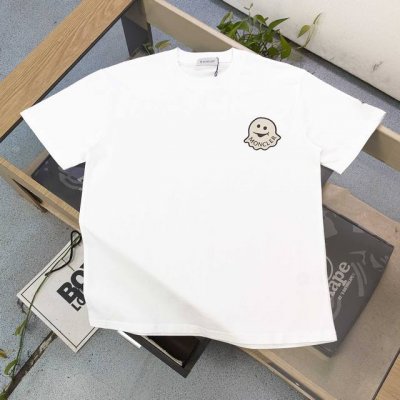 款号 Dx505 高版本 2025新款Moncler蒙口小鬼幽灵铃铛图案Logo字母印花休闲情侣宽松短袖T恤 独一无二的活性环保面料染色 32支双纱精梳纯棉爽滑