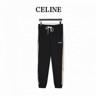 celine赛琳侧边织带刺绣标识束脚长裤 炸街神器 Ootd穿搭神奇 颜色非常正，非常抢眼！料子 贴皮肤清爽透气，属于四季装的休闲裤 夏天穿着也非常透气干爽，贴