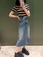 prad* 25Ss春夏新款 丹宁牛仔喇叭半身裙丨独家Yb开发！高版出品！复古丹宁面料打造，上身舒适度挺高的裙长也是恰到好处的 这款牛仔半裙我也定义为四季裙，一