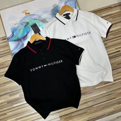 上新 Tommy Hilfiger汤米万针刺绣情侣款男女同款翻领polo衫打底衫商务时尚简约风polo衫高端面料男士短袖polo衫青年商务正装短袖polo衫力荐