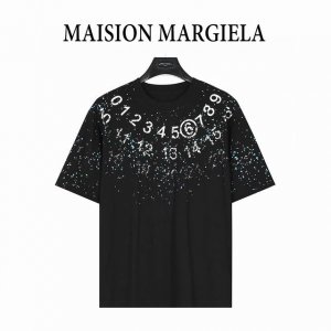 maisonmargiela 马吉拉 数字泼墨斑点印花短袖T恤 重磅精梳260G纯棉双纱面料 数码3D直喷 螺纹定织定染通肩拉条工艺增加衣物清洗寿命 触感舒适