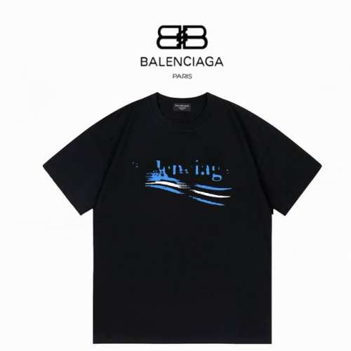 Balenciaga巴黎世家 25新款前后海浪 重磅300克双纱短袖 ：黑色 ：Xs-L