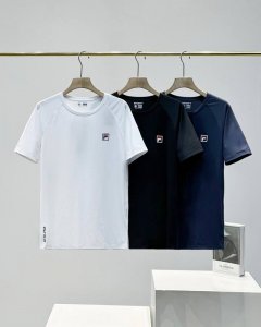 上新P90 高端品质 冰丝速干水晶格面料 斐乐2025夏季男士新品拼接速干短袖，原厂特供170克速干水晶格面料，手感凉爽，顺滑，今年新面料，专柜已卖爆，高端面料