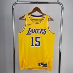 70 顶级刺绣版本 款号:S52 Nike Nba 湖人队里佛斯15号球衣 La洛杉矶湖人队15号球衣 Sw刺绣背心 字母和英文采用高品质密锈 领口采用圆领设计
