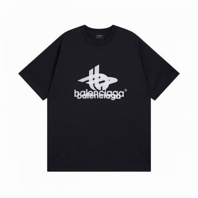 balenciaga 巴黎世家2025 Ss 幻影双Logo经典图案印花短袖T恤 本市场No.1的质量 真正天花板品质 全部原版开发注意细节图 避免被盗图商家混