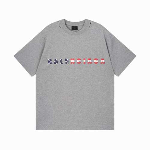 Balenciaga 巴黎世家2025 Ss 英文彩色Logo发泡字母印花磨烂做旧短袖T恤 本市场No.1的质量 真正天花板品质 全部原版开发注意细节图 避免被