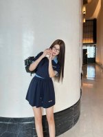 Miumi* 新款格子拼接上衣半裙套装 字母绣花装饰 休闲款 两色三码Sml