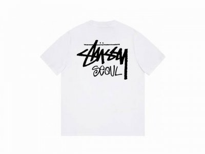 款号Hn781 高品质版本，区别通货 斯图西Stussy 首尔城市限定印花 短袖T恤 男女同款 -面料精选32支230克双纱面料 手感柔软舒适 吸汗透气. -百