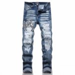 款号N405 顶级复刻版 Amiri Mx1高街牛仔裤修身长裤Fog高街男潮 Amiri 近年来高街成了男装里越来越频繁出现的词 高街风格也就成了大家搭配的重要