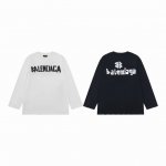 款M812 巴黎 Balenciaga新款巴黎世家新款系列胶带长袖T恤美纹纸胶带印花长袖套头圆领长袖280G纯棉对版重磅洗水磨破重工艺 原版开发 定制面料 对版