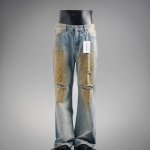 acne Studios 25Ss 水洗做旧破洞牛仔裤 官网新款 小红书爆款水洗Ac脏脏裤.做旧手工涂料泥染百搭不挑人直筒牛仔长裤.显瘦百搭.男女同款 码数：X
