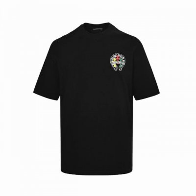 Chrome Hearts 克罗心 三色十字架晕染马蹄印花短袖 面料采用280克重精梳棉，定制32支1*1螺纹，成衣两遍水洗处理，面料舒适亲肤无异感，定制定染面