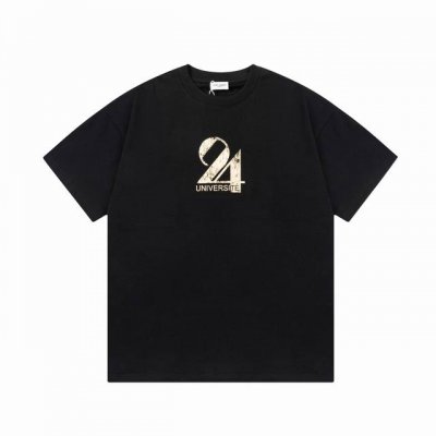 110【隔天到】 ysl 圣罗兰 烫金经典24数字～标识印花 logo经典精致升级 原版面料 官方同款 短袖T恤 定制260克同缸染面料 手感非常舒服 春夏最新