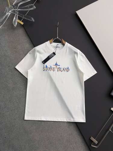stone*、2025Ss爆款310G纯棉双纱爆款现货四季系列短袖，简约基础衣橱神器， 休闲百搭必备款 做工走线质感一流，两色推荐：白色、黑色、 独家版型测试上