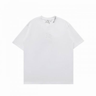 顶级复刻版本] 品名：Burberry 巴宝莉 新款领口刺绣Logo休闲圆领短袖T恤 款号：328 尺码：S-Xl 颜色：黑色 白色 面料: 定制280G重磅双