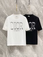 D1029 Dior 2025春夏新款首发专柜最新款短袖圆领T恤印花 -面料：260G双纱纯棉短袖，配套320G纯棉罗纹 原版面料 官方同款 男女同款 - 颜色