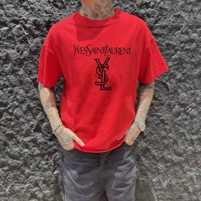 圣罗*兰 Ysl 25Ss 大师亲手设计潮牌新品印花圆领短袖T恤 春夏最新砖柜同步 Os落肩版型 300克重全棉 时尚又个性 超级百搭好看的一款 男女都非常合适
