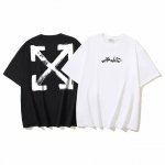 1144# Off-White纯棉260G重磅涂鸦箭头印花短袖T恤 黑色 白色 S M L Xl
