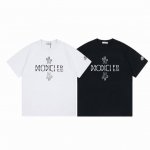 上新款号： M1045 2025早春Moncler 蒙口 官网同款印花图案 双纱纯棉短袖 - 260G双纱纯棉顶级面料 手感柔软 百分百纯棉独家出货 定染硫化黑