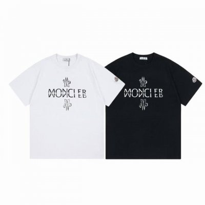 上新款号： M1045 2025早春Moncler 蒙口 官网同款印花图案 双纱纯棉短袖 - 260G双纱纯棉顶级面料 手感柔软 百分百纯棉独家出货 定染硫化黑