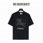 burberry 巴宝莉 刺绣骑士战马Logo短袖T恤 面料采用280克双纱纯棉面料+2X2配套螺纹，，订染颜色后整蚀毛处理， 对照原版做丝滑超柔处理， 布面肌