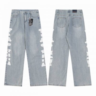 顶级版本 颜色：牛仔蓝 尺码：M-Xxl Chrome Hearts 克罗做旧心骷髅骨头刺绣牛仔裤长裤 只做精品 看面料 看做工 看细节 原版打版 真实还原Vi