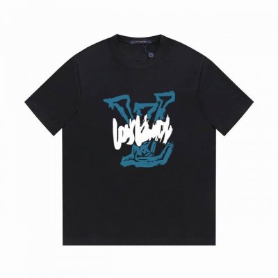 Lv24春夏系列 Louis Vuitton经典潦草书写Logo -采用双纱纯棉250G 还原Lv经典反袖做法 三标齐全 面料颜色定制定染 不缩水不退色 手感舒