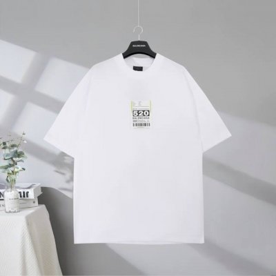 b180# 市场顶级品质 Balenciaga 巴黎世家2025Ss 飞机场520行李标签印花短袖T恤 印花采用进口椭圆机压胶工艺 市场顶级的质量 官网品质 罗