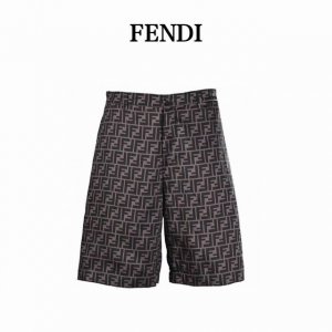 Fendi芬迪Fd 全幅Ff套装短裤 定制莱赛尔天丝，双F字母提花，通过多次定织定染还原色光，确保图案的精确度 一缸面料 米起订，价格p昂贵 ，红外线定位裁床，