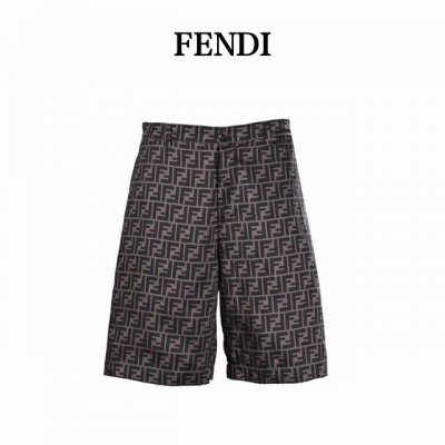 Fendi芬迪Fd 全幅Ff套装短裤 定制莱赛尔天丝，双F字母提花，通过多次定织定染还原色光，确保图案的精确度 一缸面料 米起订，价格p昂贵 ，红外线定位裁床，
