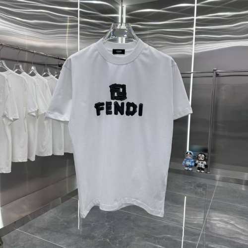 芬迪 2025春夏新款260克短袖T恤 压胶重叠工艺 男女同款宽松版 S M L Xl Xxl 五个码 黑色 白色