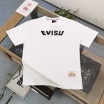 上新90 【款号：Ws2479】 2025新款Evisu福神大M不倒翁图案Logo字母印花休闲情侣圆领短袖T恤，经典永远不会过时、人手必备款，250G双纱纯棉不