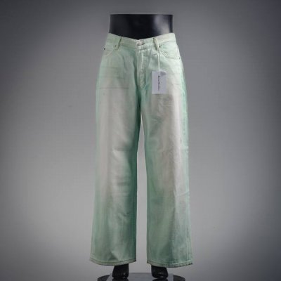 Acnestudios 1981M25Ss不规则做旧手工夜光牛仔裤 重工做旧 泥染涂料废土系列 在灯光强光照射下荧光粉涂料.男女同款 码数：Xs.S.M.L.