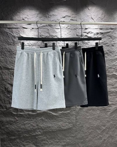 2025Ss，Ralphlauren拉夫经典款纯棉休闲五分短裤 刺绣款放心推不下架 专柜售价 外贸工厂p出货 颜色:黑色 浅灰色 深灰色 植物性染色，颜色很高级