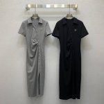Va*25Ss 气质V领斜门襟收褶侧开叉设计连衣裙，高级面料，颜色:图片2色，面料：针织棉面料 Smlxl