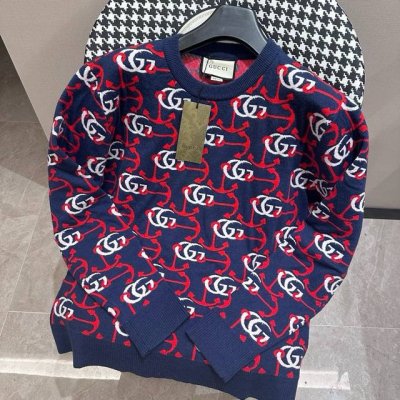Guccl古驰 Gucci 古驰毛衣针满身字母G织衫宽松版本 山羊毛原料纱线 客供进口毛衣面料 7针进口编织机制造 颜色定染 优质重磅高品 抗静电性与伸缩性及保