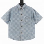 Louis Vuitton 路易威登 1V 25Ss 棋盘格提花牛仔短袖衬衫 轻奢主义 男女日常通勤穿搭必备单品 正确版本 欢迎对比 详细特征 定织定染竹节棋盘