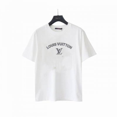实拍细节图+尺码表 Louis Vuitton路易威登硅胶三D烫字母短袖 最高版本！定制面料270克双纱！ 辅料：开模原版过鉴定领标100%真丝洗水标。正品代购