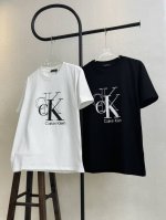 款号Xb76 ck大标线条幻影字母胶印圆领短袖 黑白双色 情侣同款 全套包装 三标齐全 区别市场通货 随意对比 纯棉280克高克重32支双纱 不起球 不褪色 舒