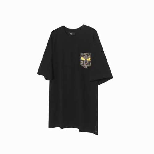 100「F21」 fendi/芬迪 25Ss口袋皮标满印眼睛短袖T恤 原版1：1定制皮标口袋 面料采用280克重精梳棉，定制32支1*1螺纹，成衣两遍水洗处理，