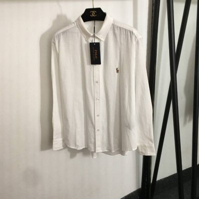 款号20252972 polo Ralph Lauren拉夫.劳伦新款 马球刺绣亚麻长袖衬衣 白色 紫色 绿色 桃粉色 Sml M码 肩宽45 胸围114 袖长