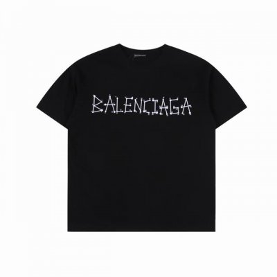 Balenciaga 巴黎世家 25Ss 几何Logo双B数字植绒短袖T恤 定织定染260G纯棉双纱紧密棉进口原版面料+2X2配套螺纹, 其基础款单品属于巴黎的