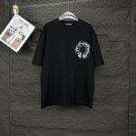 克罗心2025新款烟熏刺绣马蹄Logo情侣款短袖T恤 高版本高版本 原版面料 数码直喷印花工艺 网红明星同款 高版本 高 品质 面料采用300克纯棉面料 手感超