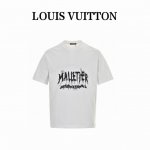 louis Vuitton 路易威登 24Ss 刺绣字母印花短袖 Louisvuitton 反面做法 前胸刺绣，前后片 采用墨水涂鸦，面料采用240克双纱 1*