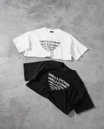 90 【We11Done Track阶梯短袖】 ins高热度款式 260克纯棉双纱汗布 定染同缸1*1螺纹 丝网印刷 舒适宽松 上身有型情侣同款 color:黑