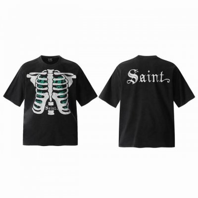 saint 洗水复古骨架短袖T恤 颜色：洗水黑 p价： 码数： M L Xl Xxl 款号：2146